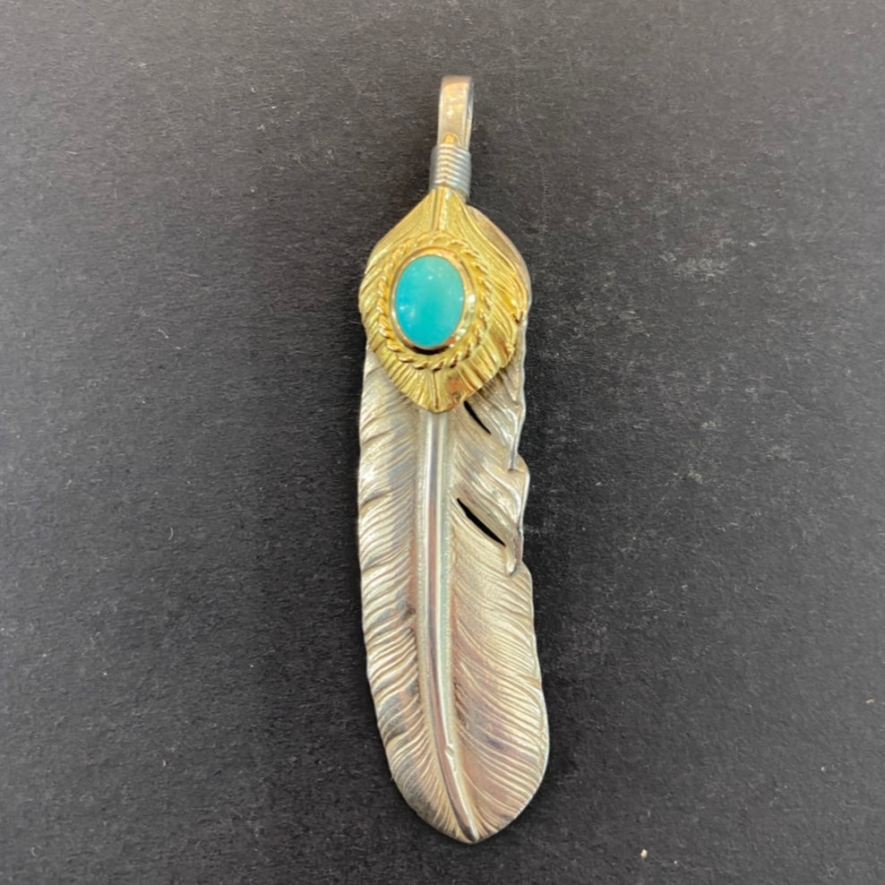 ゴローズ goro's [現行]上金金縄TQ特大フェザー(左)※エメラルド