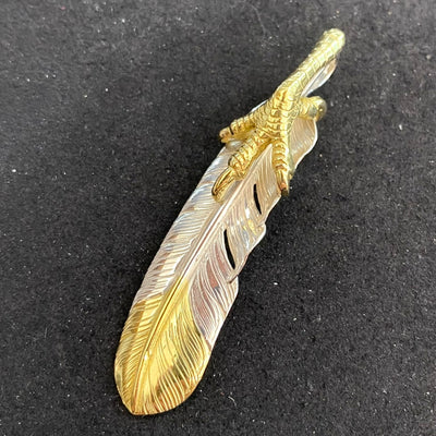 ゴローズ goro's[特注][超美品][現行]金ツメ先金特大フェザー(左)※木村拓哉さん着用