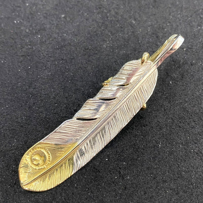 ゴローズ goro's[特注][超美品][現行]金ツメ先金特大フェザー(左)※木村拓哉さん着用