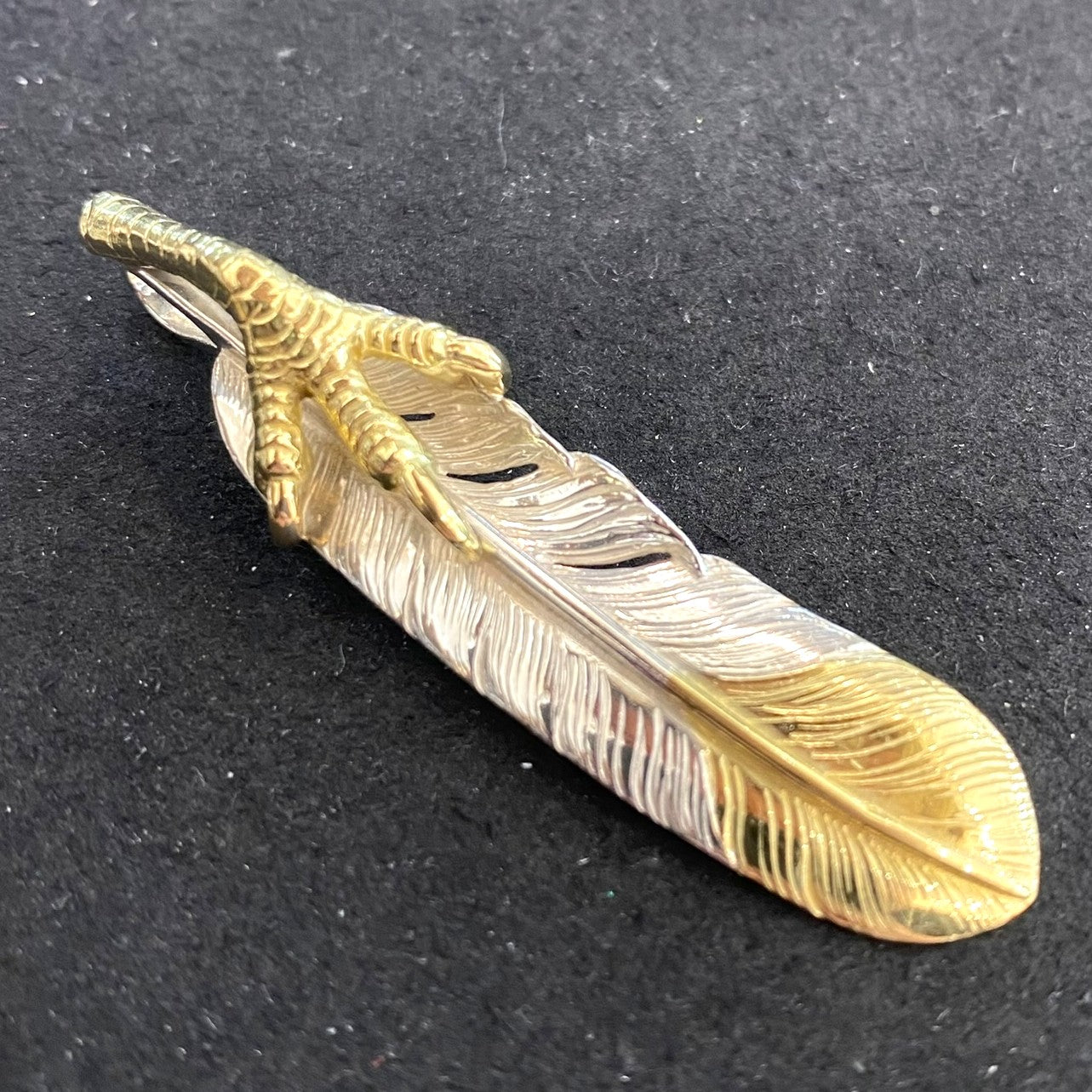 ゴローズ goro's[特注][超美品][現行]金ツメ先金特大フェザー(左)※木村拓哉さん着用