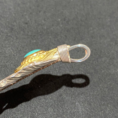 ゴローズ goro's [希少][超美品][現行]上金金縄TQ特大フェザー(左)※エメラルドTQ