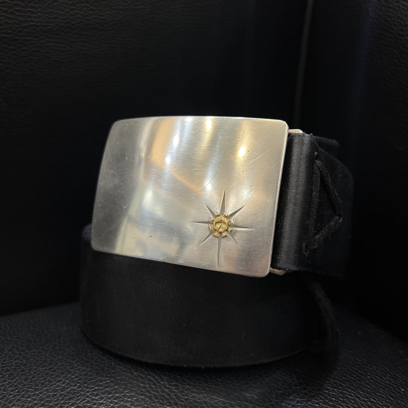 ゴローズ goro's 4cm可動式角バックルベルト(黒)※革新品※木村拓哉さん着用モデル