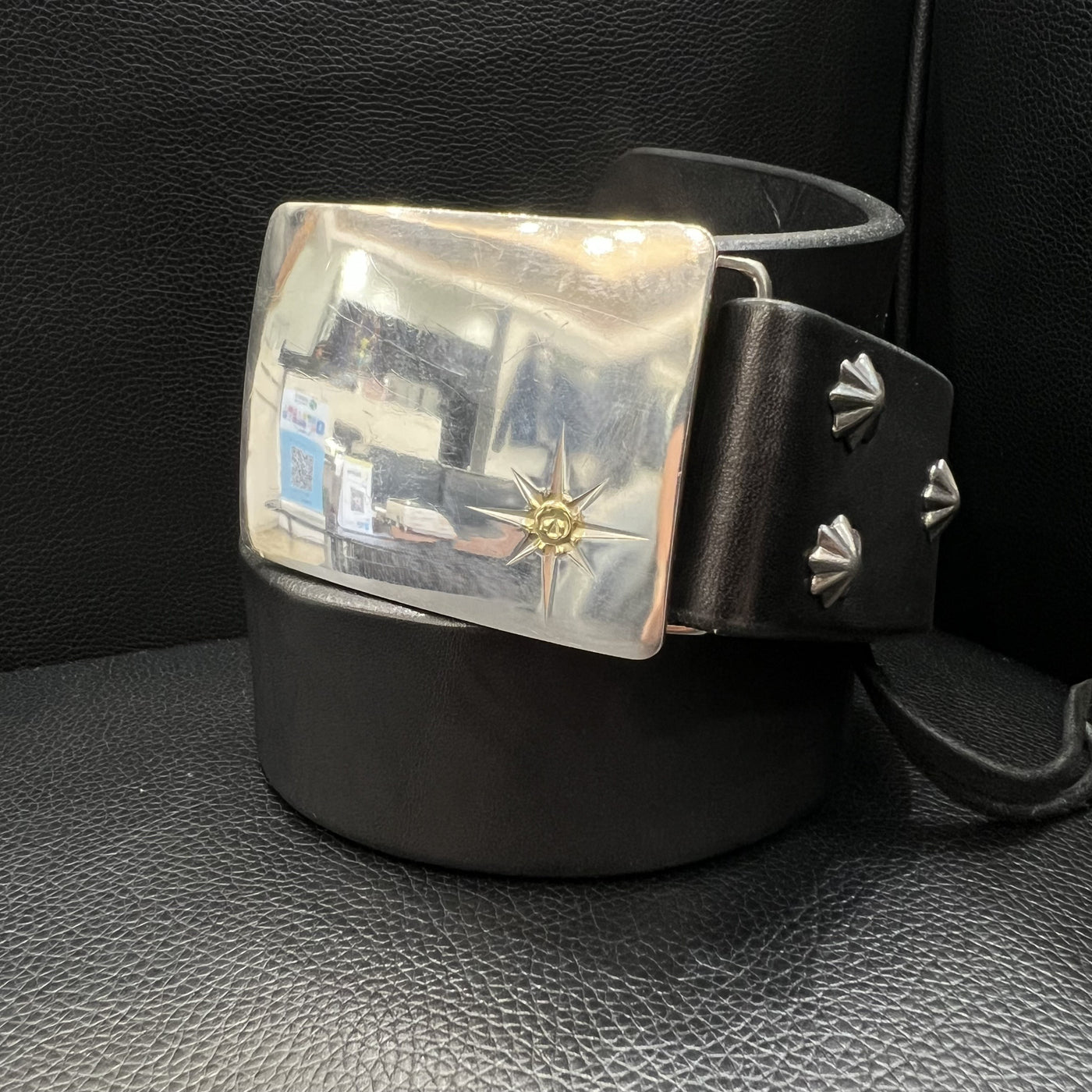 ゴローズ goro's 4cm可動式角バックルベルト(黒)※木村拓哉さん着用モデル