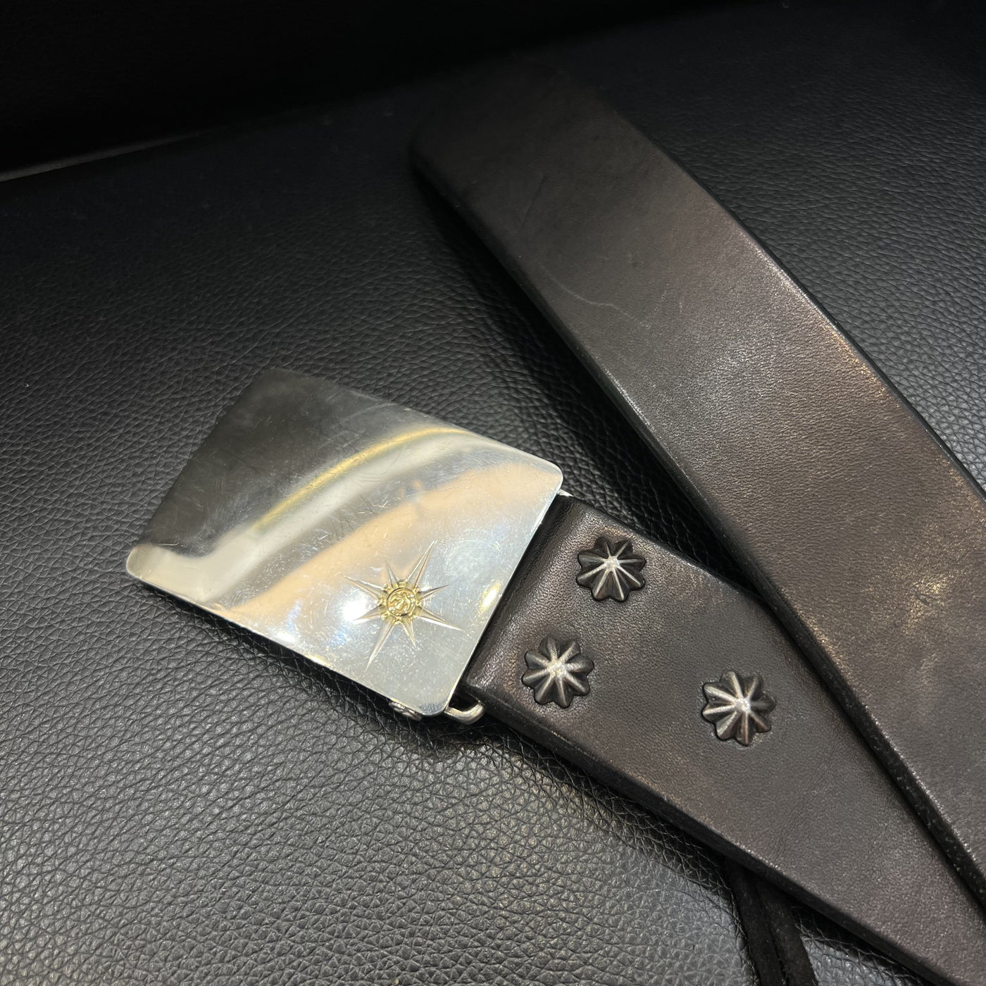 ゴローズ goro's 4cm可動式角バックルベルト(黒)※木村拓哉さん着用モデル