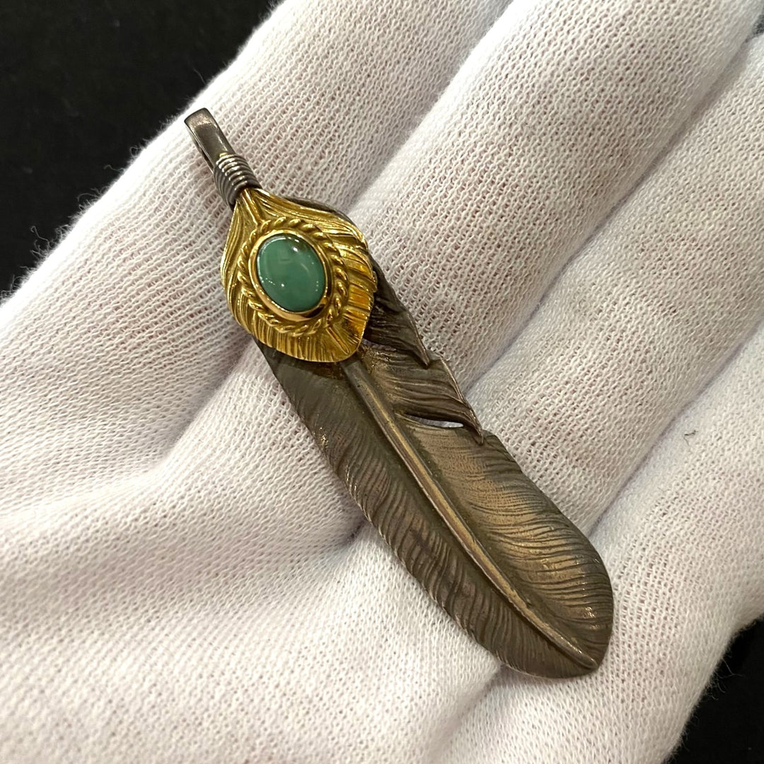 ゴローズ goro's [超希少][現行]上金金縄TQ特大フェザー(左)※真緑TQ