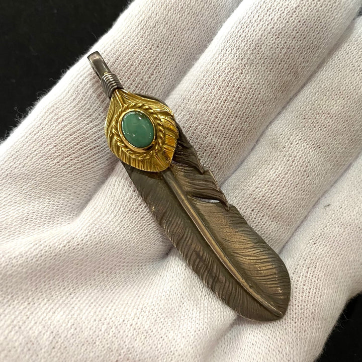 ゴローズ goro's [超希少][現行]上金金縄TQ特大フェザー(左)※真緑TQ