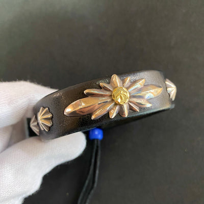 ゴローズ goro's [美品]GC24付コンチョ革ブレス(黒)