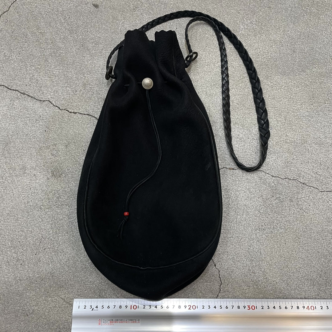 COMESANDGOES レザー　巾着バッグ　黒 COMESANDGOES レザー 巾着バッグ 黒 COMESANDGOES レザー 巾着