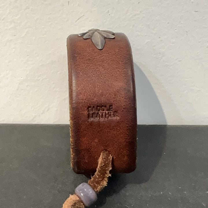 goro's レア金縄ターコイズGC24ハーフコンチョ付レザーブレス　焦茶 goro's - ゴローズ 美品 金縄ターコイズGC24ハーフコンチョ付レザー