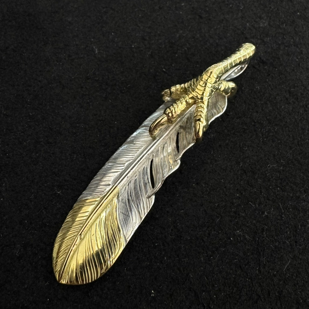 ゴローズ goro's [特注][超美品][現行]金ツメ先金特大フェザー(左
