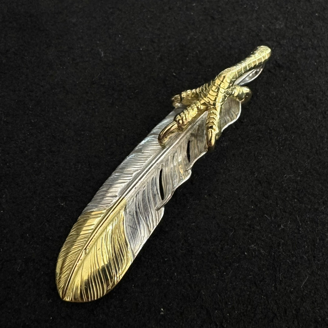 ゴローズ goro's [特注][超美品][現行]金ツメ先金特大フェザー(左