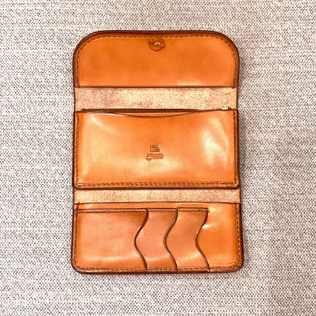 ゴローズ goro's 特別価格 [新品]三つ折り長財布(赤茶) シミあり特価