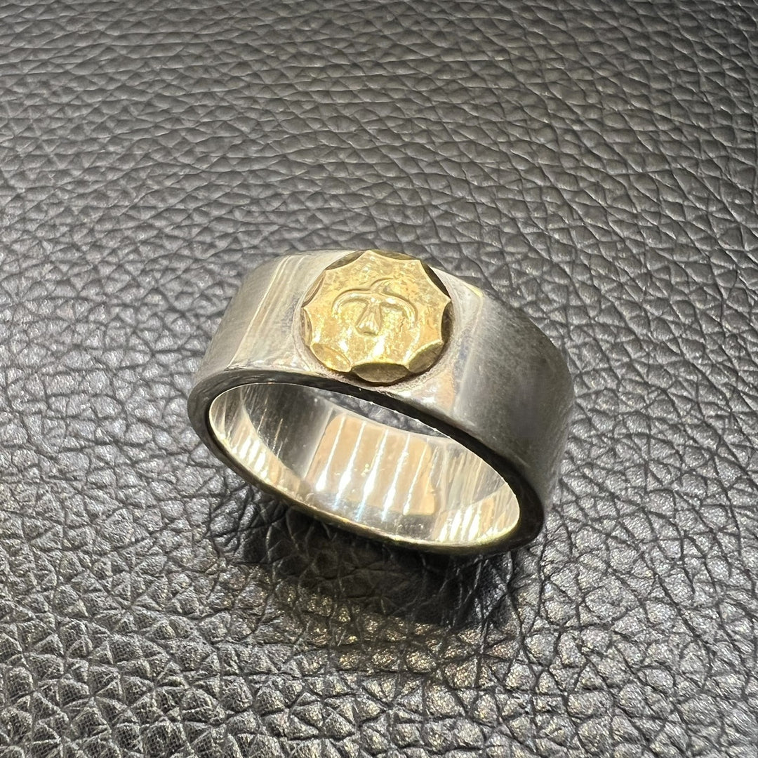 goro's ゴローズ 金ローズ付き 平打ちリング ゴローズ goro's 金メダル