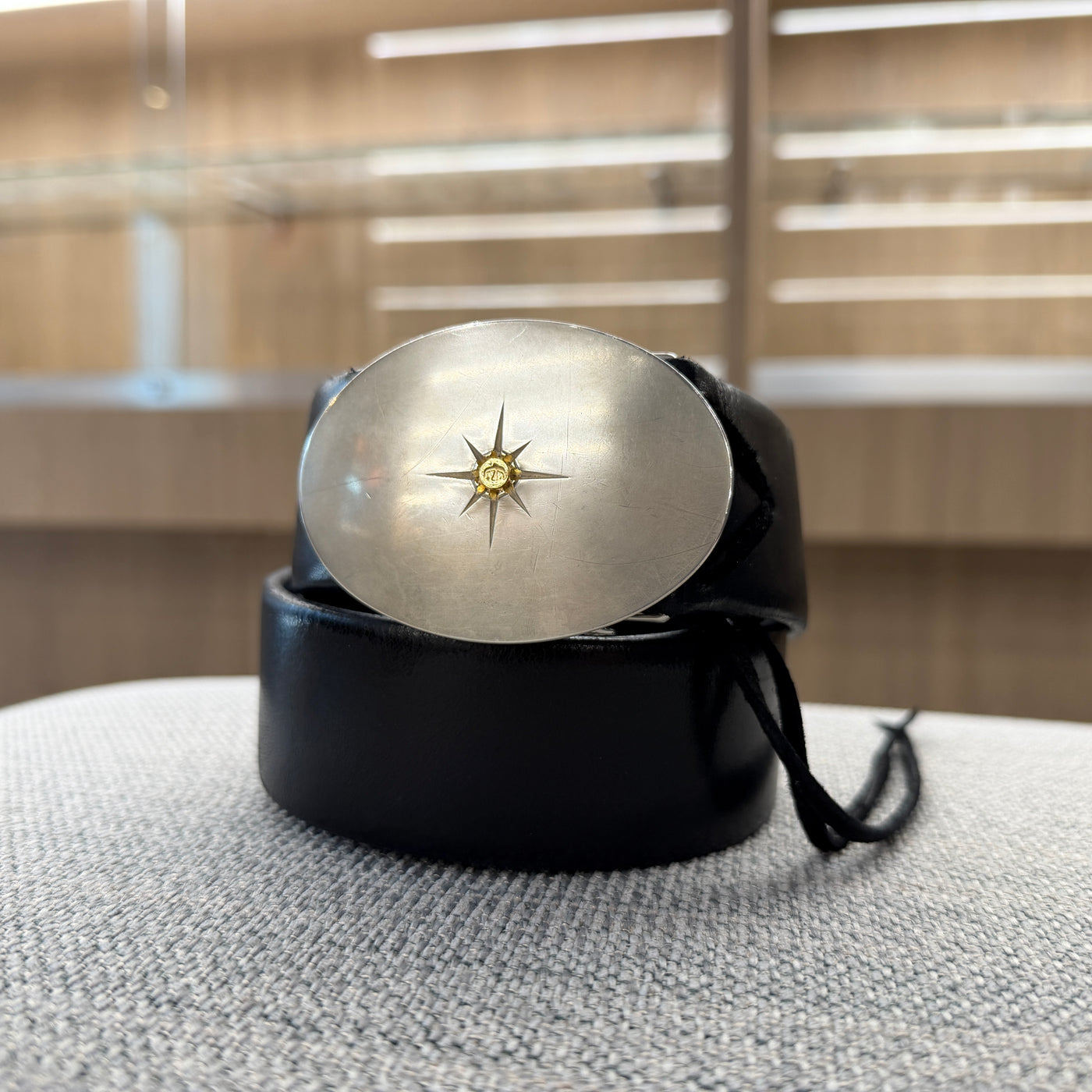 goro's 4cm 可動式丸型 バックルベルト ゴローズ goro's [希少]4cm可動式丸型バックルベルト(黒)※革新品