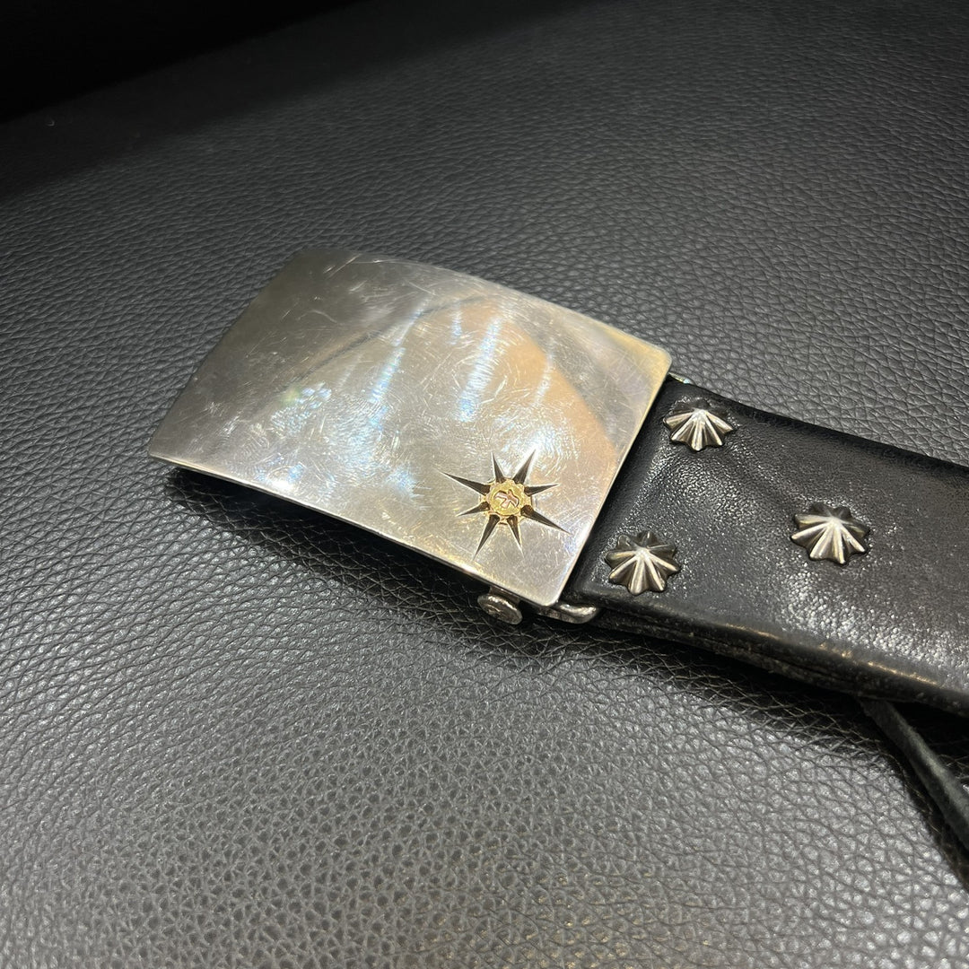 sim's leather 栃木レザー　ベルト　ゴローズ　木村拓哉 ゴローズ goro's [美品]カスタム4cm可動式角バックルベルト(黒