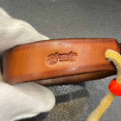 ゴローズ goro's K18付GC24革ブレス(サドル)