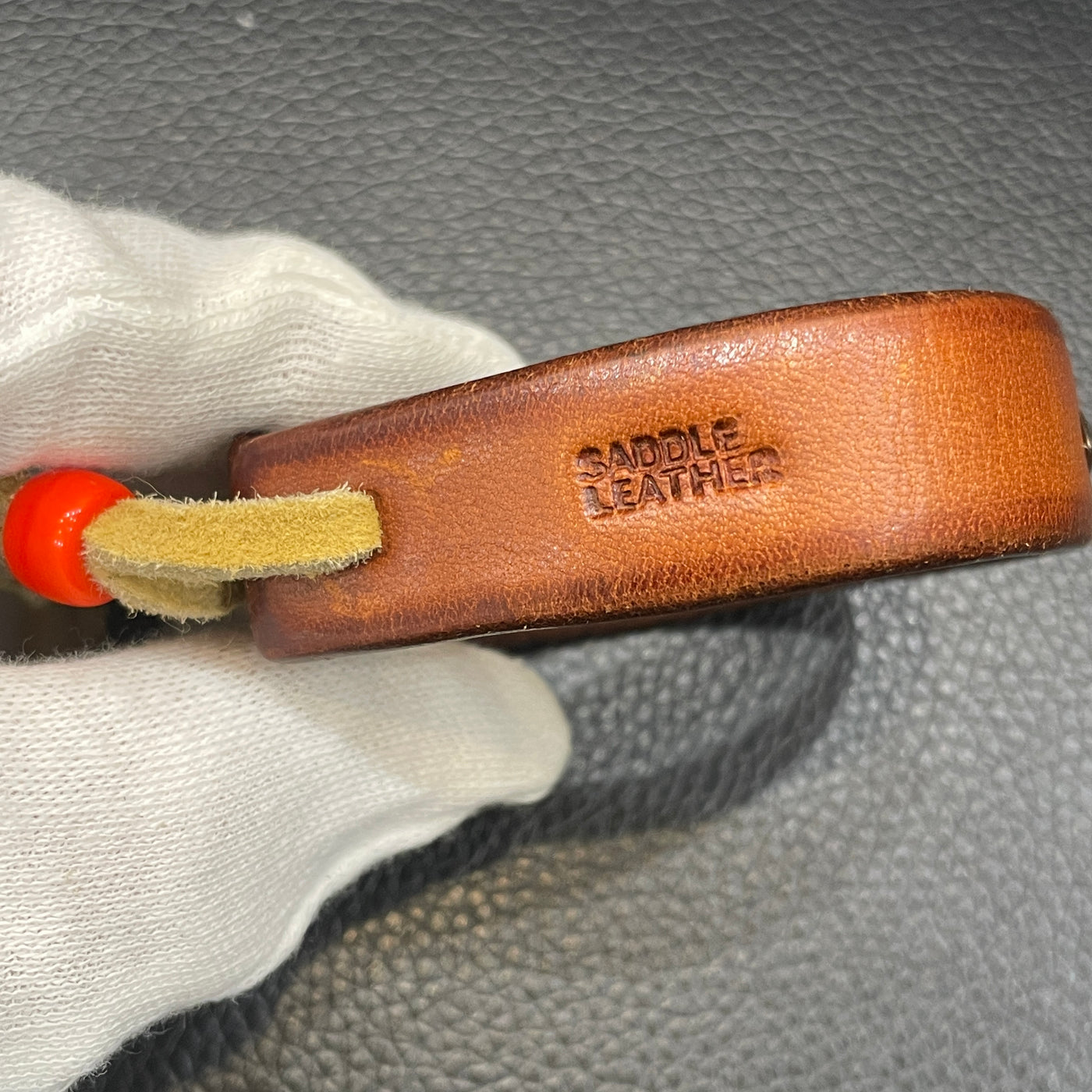 ゴローズ goro's K18付GC24革ブレス(サドル)