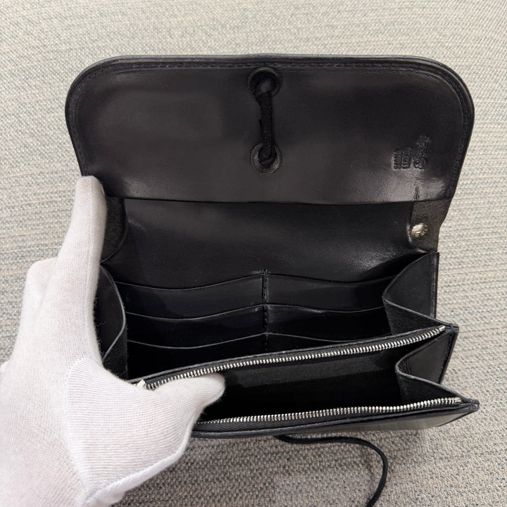 ゴローズ goro's [ほぼ新品]カスタム二つ折り長財布(黒)※天然