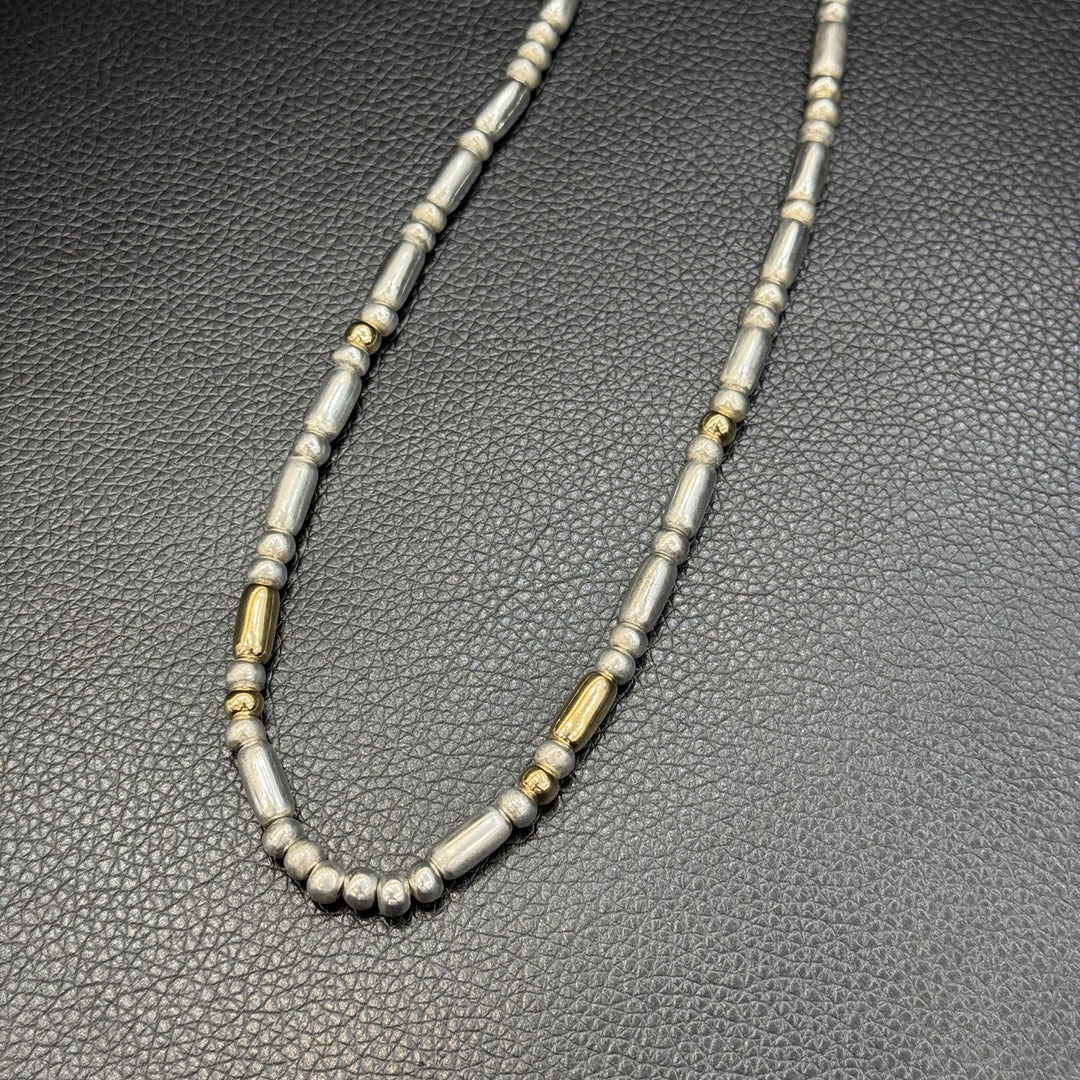 シルバービーズ一連（ゴールド入） ゴローズ goro's[特注]パイプビーズ一連(L) – DELTAone