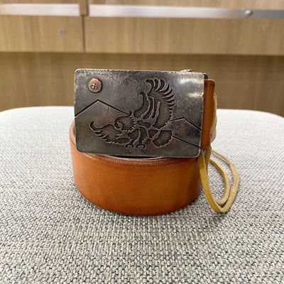 ゴローズ goro's [希少][ほぼ新品]影彫りバックルベルト(サドル)