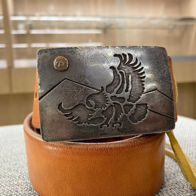 ゴローズ goro's [希少][ほぼ新品]影彫りバックルベルト(サドル)